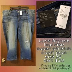 Lane Bryant low rise super stretch capri jeans